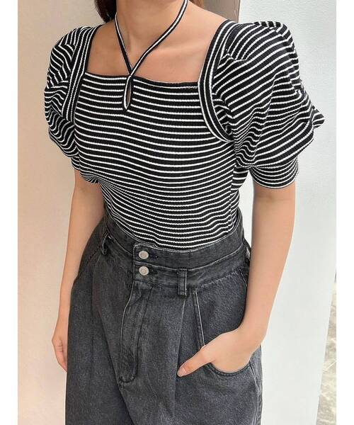 dazzlin（ダズリン）の「ボリュームタックスリーブカットソー（Tシャツ/カットソー・レディース・その他2/グレー/ブラック/オフホワイト/その他1・FREE）」の21枚目の写真