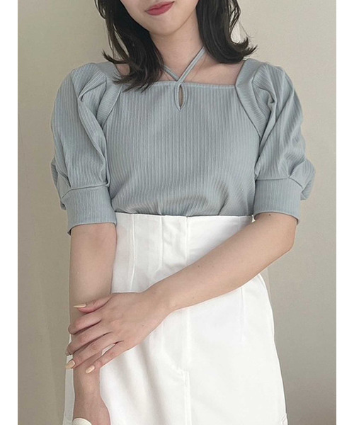 dazzlin（ダズリン）の「ボリュームタックスリーブカットソー（Tシャツ/カットソー・レディース・その他2/グレー/ブラック/オフホワイト/その他1・FREE）」の4枚目の写真