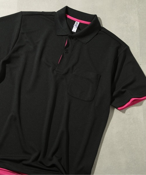 Printstar(プリントスター)の「【Printstar】UVカット 4.4オンス スペシャルドライレイヤードポロシャツ polo-shirts ゴルフ スポーツ フィットネス ジム ヨガ 00339(ポロシャツ・メンズ・フューシャピンク/ライトブルー/ライトピンク/ライム/レッド/ターコイズブルー/ホワイト×ブルー/ホワイト×レッド/イエロー/ブラック系1/ブラック系その他2/ネイビー系1/ネイビー系2/グレー・LL/S/3L/L/M)」の4枚目の写真