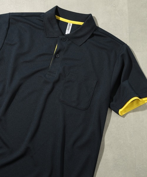 Printstar(プリントスター)の「【Printstar】UVカット 4.4オンス スペシャルドライレイヤードポロシャツ polo-shirts ゴルフ スポーツ フィットネス ジム ヨガ 00339(ポロシャツ・メンズ・フューシャピンク/ライトブルー/ライトピンク/ライム/レッド/ターコイズブルー/ホワイト×ブルー/ホワイト×レッド/イエロー/ブラック系1/ブラック系その他2/ネイビー系1/ネイビー系2/グレー・LL/S/3L/L/M)」の9枚目の写真