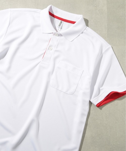 Printstar(プリントスター)の「【Printstar】UVカット 4.4オンス スペシャルドライレイヤードポロシャツ polo-shirts ゴルフ スポーツ フィットネス ジム ヨガ 00339(ポロシャツ・メンズ・フューシャピンク/ライトブルー/ライトピンク/ライム/レッド/ターコイズブルー/ホワイト×ブルー/ホワイト×レッド/イエロー/ブラック系1/ブラック系その他2/ネイビー系1/ネイビー系2/グレー・LL/S/3L/L/M)」の2枚目の写真