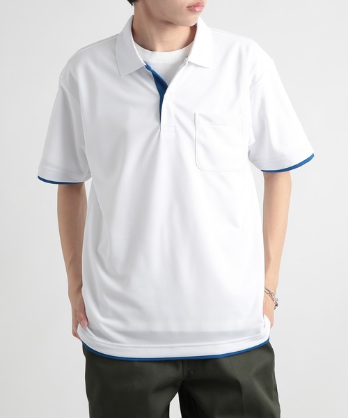 Printstar(プリントスター)の「【Printstar】UVカット 4.4オンス スペシャルドライレイヤードポロシャツ polo-shirts ゴルフ スポーツ フィットネス ジム ヨガ 00339(ポロシャツ・メンズ・フューシャピンク/ライトブルー/ライトピンク/ライム/レッド/ターコイズブルー/ホワイト×ブルー/ホワイト×レッド/イエロー/ブラック系1/ブラック系その他2/ネイビー系1/ネイビー系2/グレー・LL/S/3L/L/M)」の3枚目の写真