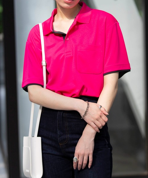 Printstar(プリントスター)の「【Printstar】UVカット 4.4オンス スペシャルドライレイヤードポロシャツ polo-shirts ゴルフ スポーツ フィットネス ジム ヨガ 00339(ポロシャツ・メンズ・フューシャピンク/ライトブルー/ライトピンク/ライム/レッド/ターコイズブルー/ホワイト×ブルー/ホワイト×レッド/イエロー/ブラック系1/ブラック系その他2/ネイビー系1/ネイビー系2/グレー・LL/S/3L/L/M)」の22枚目の写真