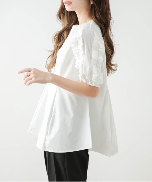 M-PREMIER 新品フリル袖 カットソーブラウス F27ADC52-BF3E-4199-8013-