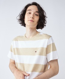 トミーヒルフィガーワンポイントボーダークルーネック半袖Tシャツ