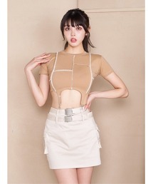 DモチーフクロップドTシャツ