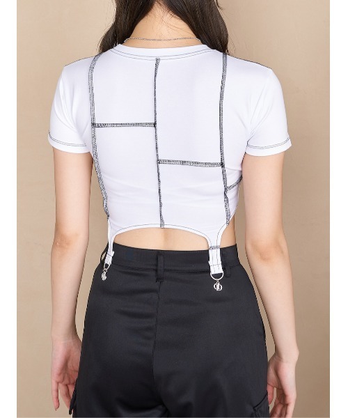 Darich（ダーリッチ）の「DモチーフクロップドTシャツ（Tシャツ/カットソー・レディース・ベージュ/ブラック/ホワイト・FREE）」の18枚目の写真