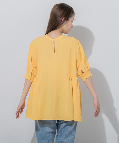 VICKY（ビッキー）の「【1枚で着映え】ポコポコギャザーブラウス《洗濯機で洗える》（シャツ/ブラウス・レディース・イエロー/ピンク/ホワイト/ブラック・M）」の17枚目の写真