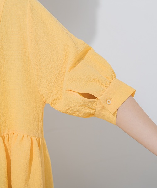 VICKY（ビッキー）の「【1枚で着映え】ポコポコギャザーブラウス《洗濯機で洗える》（シャツ/ブラウス・レディース・イエロー/ピンク/ホワイト/ブラック・M）」の19枚目の写真