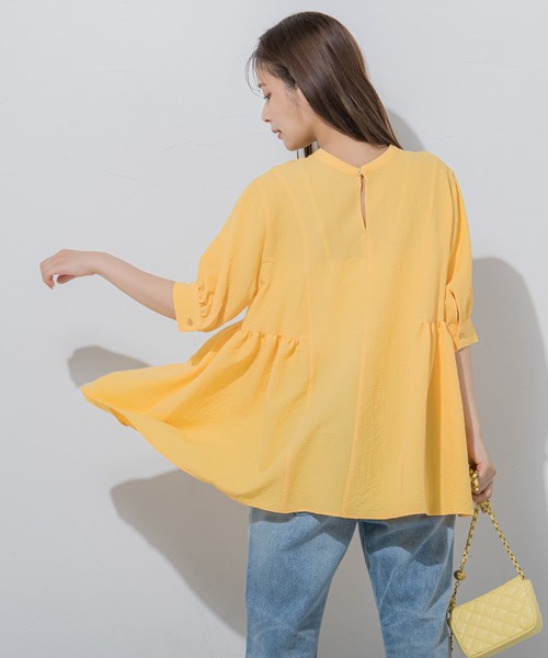 VICKY（ビッキー）の「【1枚で着映え】ポコポコギャザーブラウス《洗濯機で洗える》（シャツ/ブラウス・レディース・イエロー/ピンク/ホワイト/ブラック・M）」の22枚目の写真