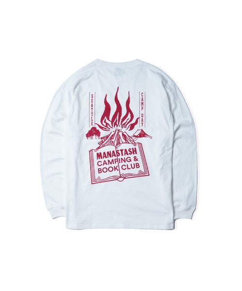MANASTASH(マナスタッシュ)の「MANASTASH/マナスタッシュ/CiTee L/S TEE BOOK CLUB/ザブッククラブTシャツ(Tシャツ/カットソー・メンズ・バーガンディー/ブラック/ホワイト・M/L/2XL/XL)」の11枚目の写真