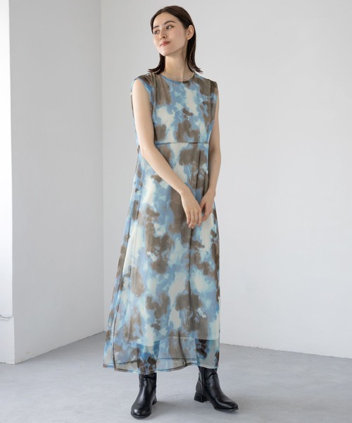 LEPSIM（レプシィム）の「ぼかし柄シアーノースリワンピース