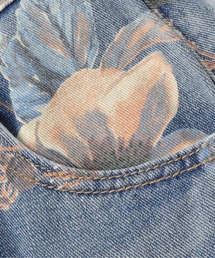 パンツ LA POMME petit Vintage Flower Denim LA POMME petit（ラポミ・プチ）の「Vintage Flower Print Denim