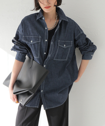 journal standard L'essage | 6ozシャンブレーワイドシャツ(シャツ/ブラウス)