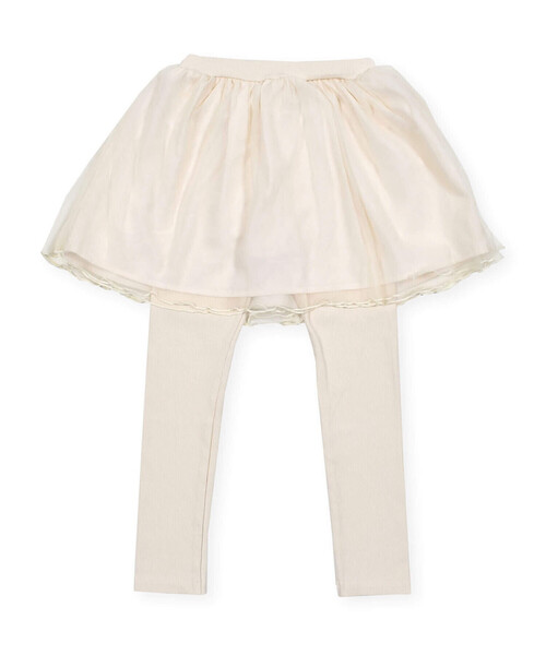 SLAP SLIP(スラップスリップ)の「リボン付チュールスカッツ(80~120cm)(スカート・キッズ・オフホワイト/パープル・100cm/90cm/80cm/110cm/120cm)」の6枚目の写真