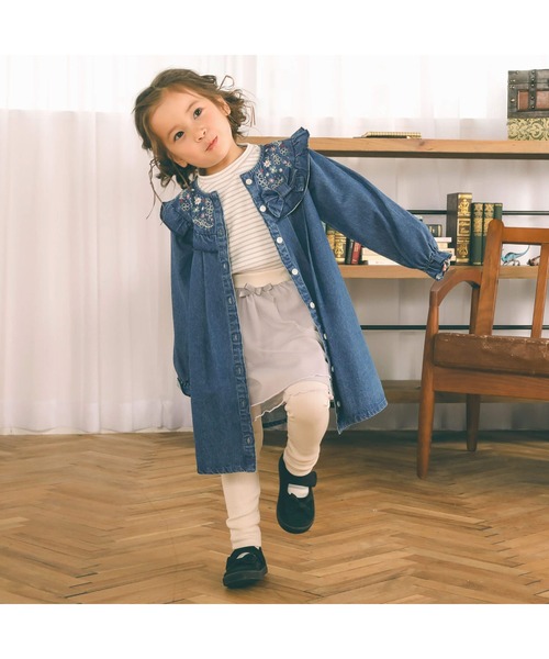 SLAP SLIP(スラップスリップ)の「リボン付チュールスカッツ(80~120cm)(スカート・キッズ・オフホワイト/パープル・100cm/90cm/80cm/110cm/120cm)」の3枚目の写真