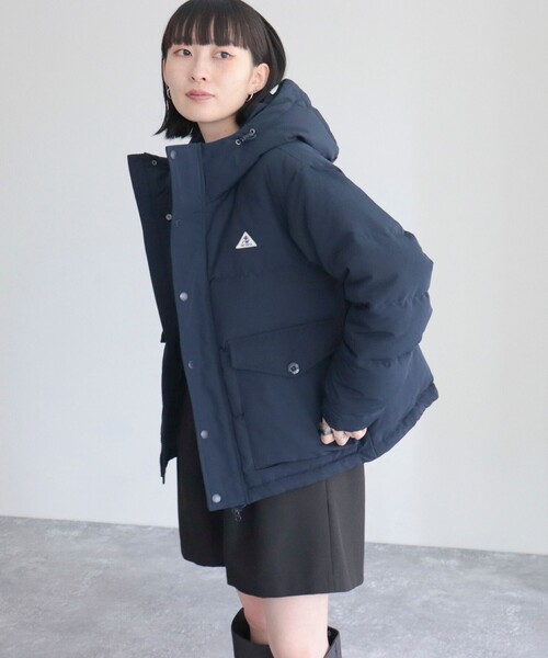 GEVACO（ゲバコ）の「【GEVACO/ゲバコ】タッサーショートダウン（ダウンジャケット/コート・レディース・ブラック/ネイビー/ベージュ・36/38）」の7枚目の写真