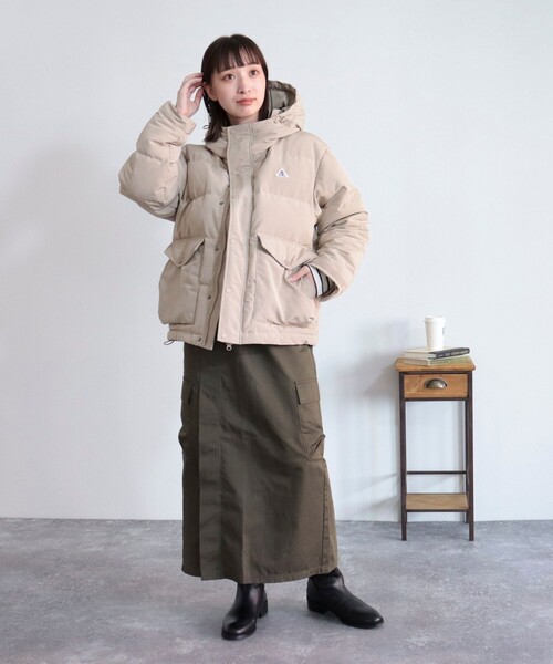 GEVACO（ゲバコ）の「【GEVACO/ゲバコ】タッサーショートダウン（ダウンジャケット/コート・レディース・ブラック/ネイビー/ベージュ・36/38）」の13枚目の写真