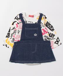 Disney（ディズニー）の「ラクガキ総柄サロペット風ロンパース 8852B（ロンパース・キッズ）」