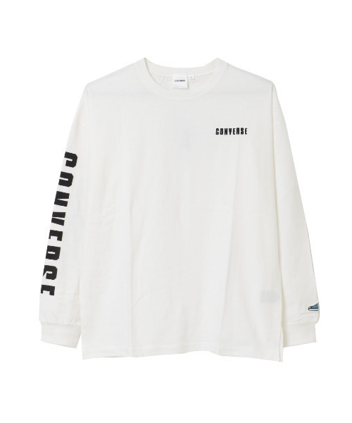 CONVERSE(コンバース)の「CONVERSE 別注袖ロゴプリントロングTシャツ(Tシャツ/カットソー・キッズ・ブラック/オフホワイト/グレイッシュベージュ・140/150/130/160)」の10枚目の写真