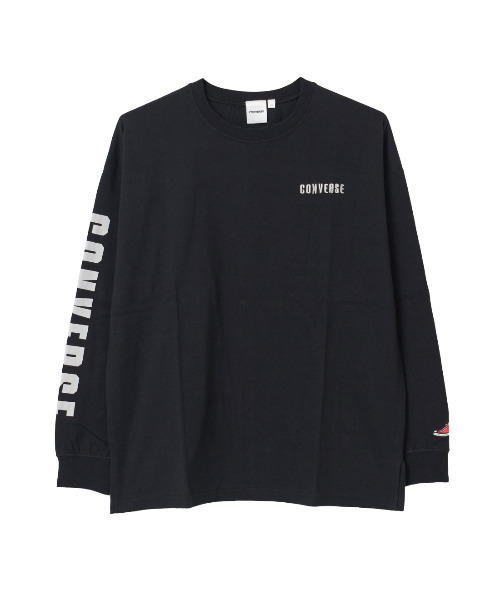 CONVERSE(コンバース)の「CONVERSE 別注袖ロゴプリントロングTシャツ(Tシャツ/カットソー・キッズ・ブラック/オフホワイト/グレイッシュベージュ・140/150/130/160)」の11枚目の写真