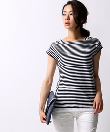 5351 POUR LES FEMMES | ﾃﾞﾌｫﾒｰｼｮﾝﾎﾞｰﾀﾞｰﾉｰｽﾘ(Tシャツ/カットソー)