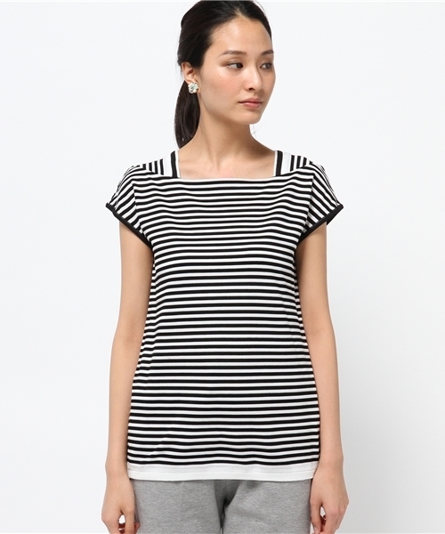 5351 POUR LES FEMMES（ゴーサンゴーイチプールファム）の「ﾃﾞﾌｫﾒｰｼｮﾝﾎﾞｰﾀﾞｰﾉｰｽﾘ（Tシャツ/カットソー・レディース・レッド/ネイビー/ブラック・FREE）」の13枚目の写真