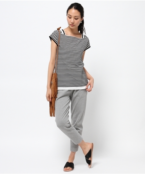 5351 POUR LES FEMMES（ゴーサンゴーイチプールファム）の「ﾃﾞﾌｫﾒｰｼｮﾝﾎﾞｰﾀﾞｰﾉｰｽﾘ（Tシャツ/カットソー・レディース・レッド/ネイビー/ブラック・FREE）」の9枚目の写真