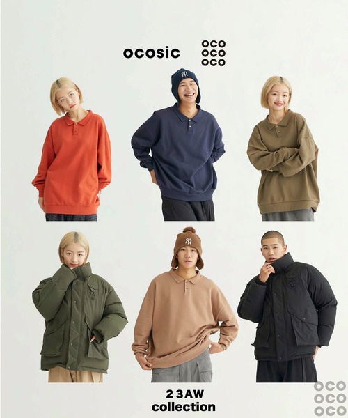 ocosic（オコジック）の「【ocosic】ラフポロスウェット（スウェット・メンズ・ベージュ/ネイビー/カーキ/オレンジ・L/M）」の5枚目の写真