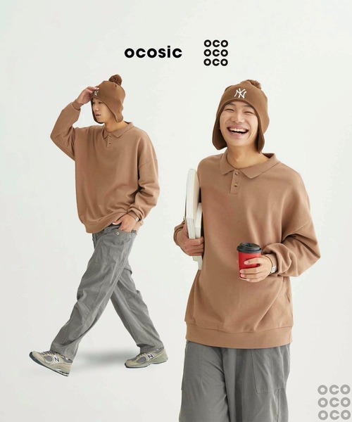 ocosic（オコジック）の「【ocosic】ラフポロスウェット（スウェット・メンズ・ベージュ/ネイビー/カーキ/オレンジ・L/M）」の13枚目の写真