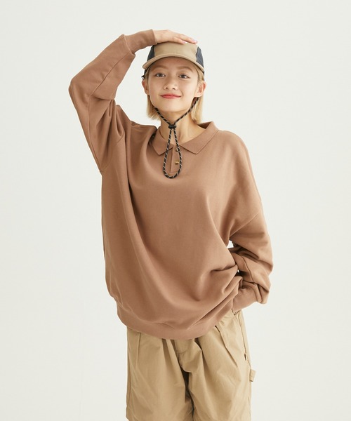 ocosic（オコジック）の「【ocosic】ラフポロスウェット（スウェット・メンズ・ベージュ/ネイビー/カーキ/オレンジ・L/M）」の20枚目の写真