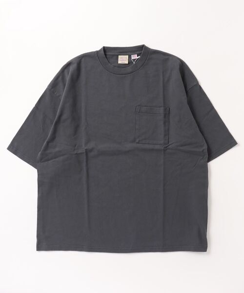 Goodwear（グッドウェア）の「Good wear ポケット付き S/S SUPER BIG TEE（Tシャツ/カットソー・メンズ・オレンジ/ブルー系/ホワイト/ブラック/ダークグリーン/ダークブラウン/グレー/カーキ/ネイビー/サンドベージュ・M/L/XL）」の9枚目の写真