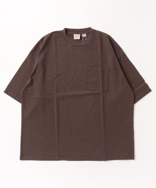 Goodwear（グッドウェア）の「Good wear ポケット付き S/S SUPER BIG TEE（Tシャツ/カットソー・メンズ・オレンジ/ブルー系/ホワイト/ブラック/ダークグリーン/ダークブラウン/グレー/カーキ/ネイビー/サンドベージュ・M/L/XL）」の5枚目の写真