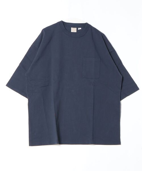 Goodwear（グッドウェア）の「Good wear ポケット付き S/S SUPER BIG TEE（Tシャツ/カットソー・メンズ・オレンジ/ブルー系/ホワイト/ブラック/ダークグリーン/ダークブラウン/グレー/カーキ/ネイビー/サンドベージュ・M/L/XL）」の8枚目の写真