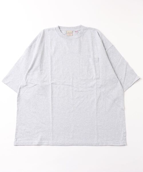 Goodwear（グッドウェア）の「Good wear ポケット付き S/S SUPER BIG TEE（Tシャツ/カットソー・メンズ・オレンジ/ブルー系/ホワイト/ブラック/ダークグリーン/ダークブラウン/グレー/カーキ/ネイビー/サンドベージュ・M/L/XL）」の4枚目の写真