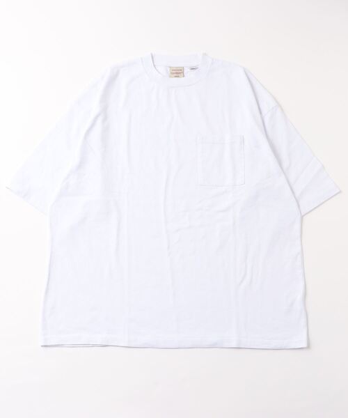 Goodwear（グッドウェア）の「Good wear ポケット付き S/S SUPER BIG TEE（Tシャツ/カットソー・メンズ・オレンジ/ブルー系/ホワイト/ブラック/ダークグリーン/ダークブラウン/グレー/カーキ/ネイビー/サンドベージュ・M/L/XL）」の2枚目の写真