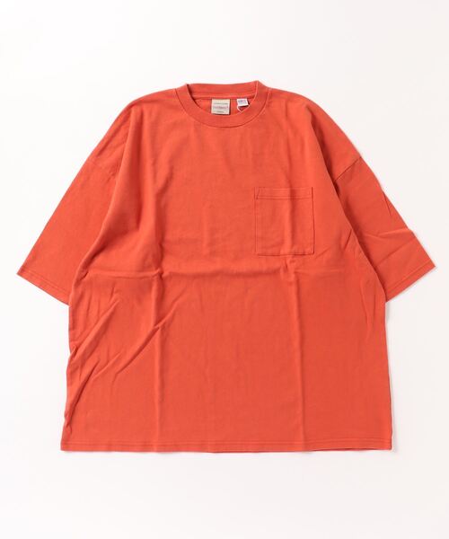 Goodwear（グッドウェア）の「Good wear ポケット付き S/S SUPER BIG TEE（Tシャツ/カットソー・メンズ・オレンジ/ブルー系/ホワイト/ブラック/ダークグリーン/ダークブラウン/グレー/カーキ/ネイビー/サンドベージュ・M/L/XL）」の10枚目の写真
