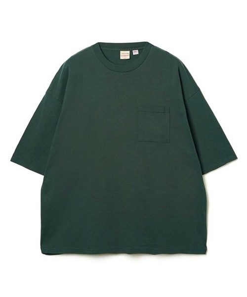 Goodwear（グッドウェア）の「Good wear ポケット付き S/S SUPER BIG TEE（Tシャツ/カットソー・メンズ・オレンジ/ブルー系/ホワイト/ブラック/ダークグリーン/ダークブラウン/グレー/カーキ/ネイビー/サンドベージュ・M/L/XL）」の7枚目の写真