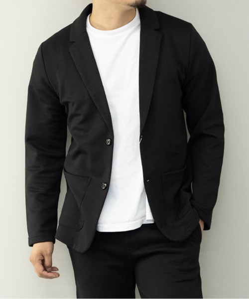 STYLEBLOCK（スタイルブロック）の「ポンチテーラードジャケット（テーラードジャケット・メンズ・ブラック/チャコール/ネイビー/杢グレー/グレイッシュベージュ・L/M/LL）」の2枚目の写真