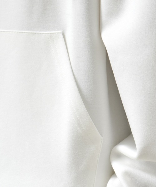 Confirm（コンファーム）の「ドレープとろみ ビッグシルエット ダンボールニット プルオーバーパーカー フーディー【Confirm】（パーカー・メンズ・ホワイト/ミント/ブラック/チャコールグレー・L/M）」の9枚目の写真