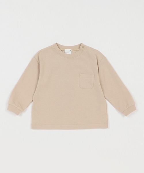 petit main(プティマイン)の「【& Re】厚天竺ポケットT(Tシャツ/カットソー・キッズ・アイボリー/ベージュ/ブルー/ライトグリーン/ラベンダー/チャコール・110cm/120cm/130cm/80cm/90cm/100cm)」の3枚目の写真
