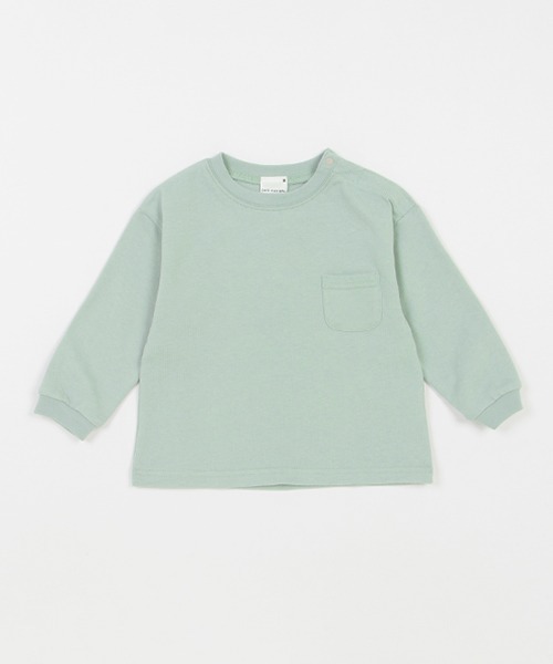 petit main(プティマイン)の「【& Re】厚天竺ポケットT(Tシャツ/カットソー・キッズ・アイボリー/ベージュ/ブルー/ライトグリーン/ラベンダー/チャコール・110cm/120cm/130cm/80cm/90cm/100cm)」の4枚目の写真
