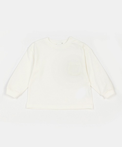 petit main(プティマイン)の「【& Re】厚天竺ポケットT(Tシャツ/カットソー・キッズ・アイボリー/ベージュ/ブルー/ライトグリーン/ラベンダー/チャコール・110cm/120cm/130cm/80cm/90cm/100cm)」の1枚目の写真