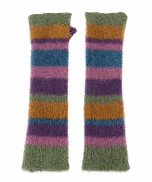 Jocomomola（ホコモモラ）の「フェイクファーアームウォーマー（手袋・レディース・グリーン/パープル・40）」の5枚目の写真