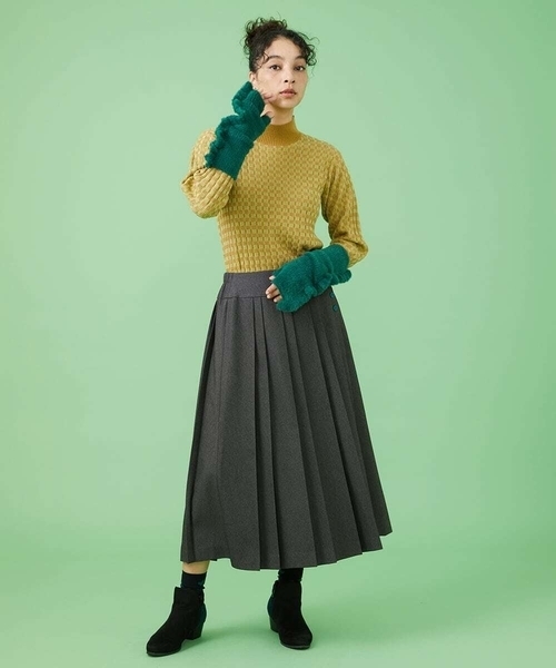 Jocomomola（ホコモモラ）の「フェイクファーアームウォーマー（手袋・レディース・グリーン/パープル・40）」の14枚目の写真