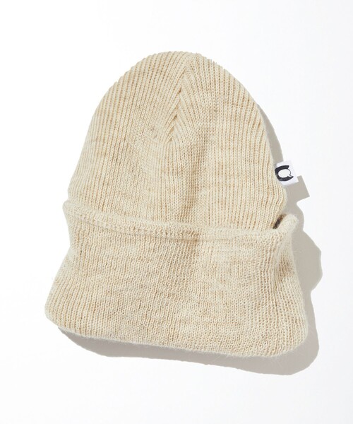 CAHLUMN(カウラム)の「CAHLUMN/カウラム Wool Linen Rib Watch Cap/ウール リネン リブニット ワッチキャップ(ニットキャップ/ビーニー・メンズ・オフホワイト/ライトグレー/ネイビー・フリ-)」の8枚目の写真