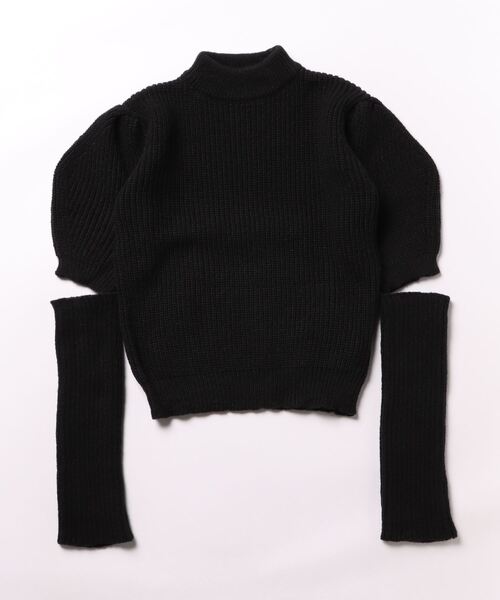 ibeul_（イベール）の「アームウォーマー付きニットトップス（ニット/セーター・レディース・ホワイト/ブラック/レッド・FREE）」の3枚目の写真