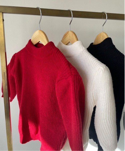 ibeul_（イベール）の「アームウォーマー付きニットトップス（ニット/セーター・レディース・ホワイト/ブラック/レッド・FREE）」の19枚目の写真