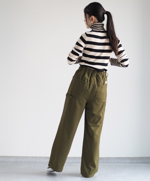 cepo（セポ）の「ベルト付ツイルジャージイージーパンツ（その他パンツ・レディース・チャコール/オフホワイト/カーキ・M）」の14枚目の写真