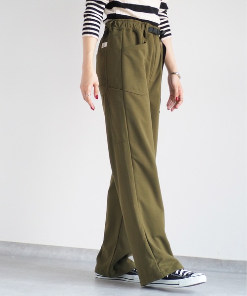 cepo（セポ）の「ベルト付ツイルジャージイージーパンツ（その他パンツ・レディース・チャコール/オフホワイト/カーキ・M）」の6枚目の写真
